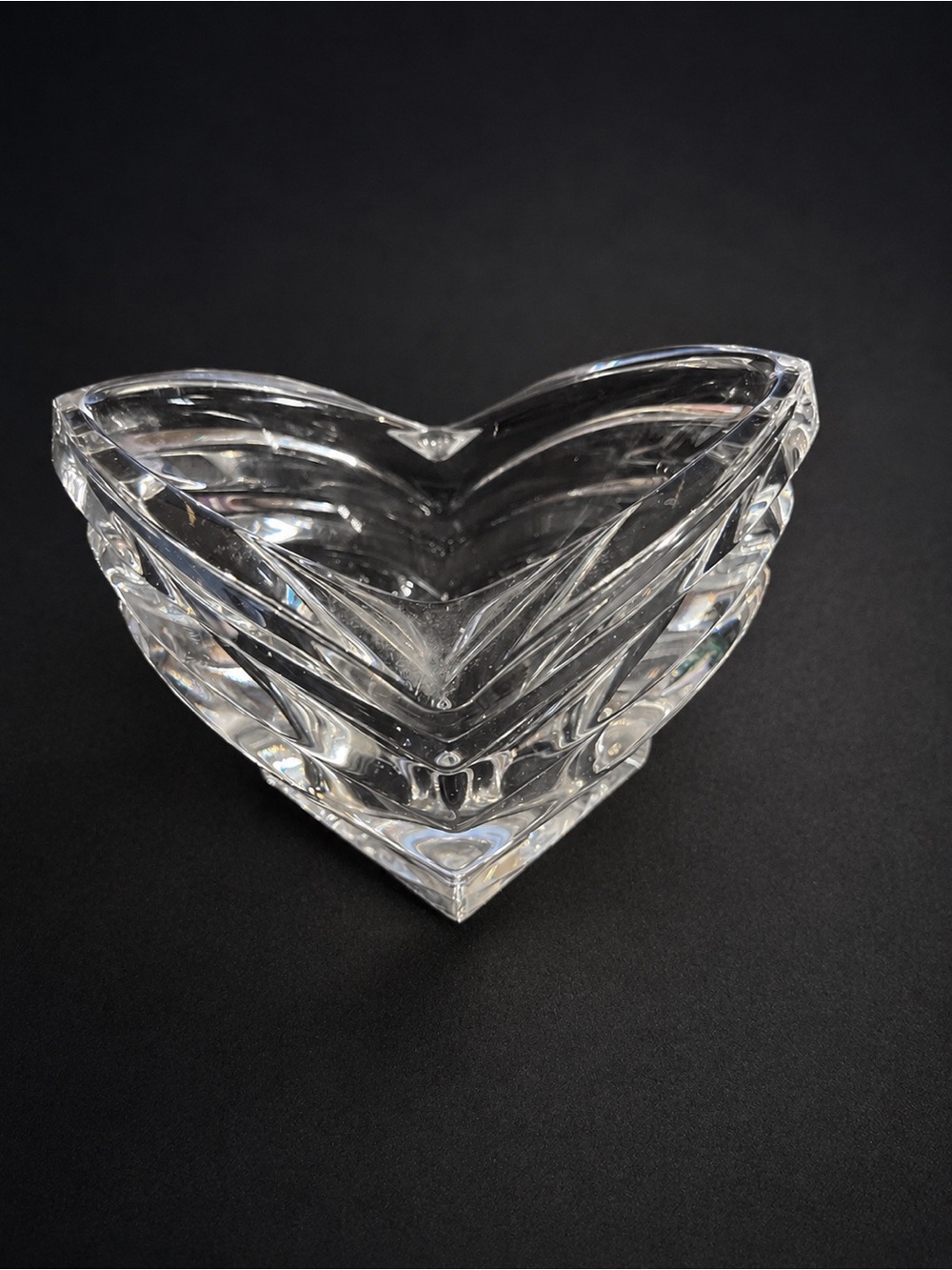 Mikasa Crystal Heart Candle Holder / Trinket Dish